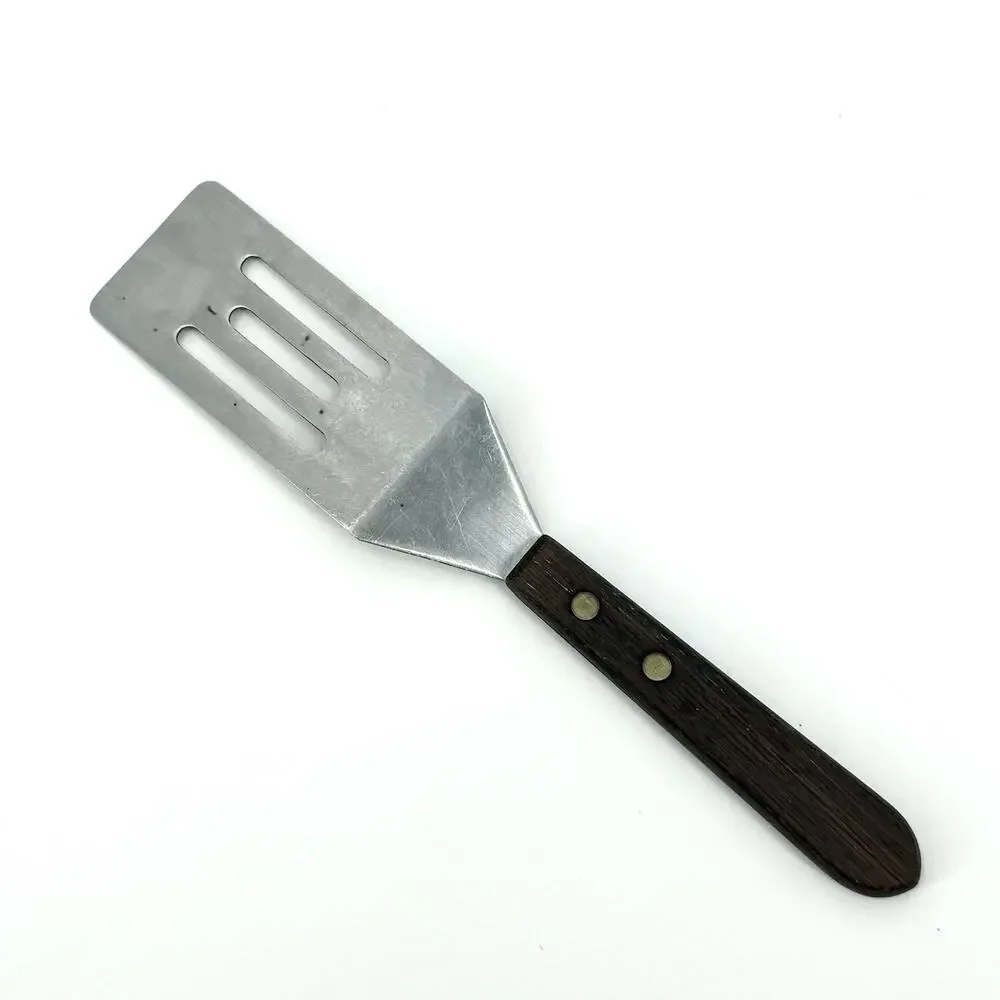 Mini 8 inch Spatula Stainless Steel Made In Japan Wooden Handle Vintage